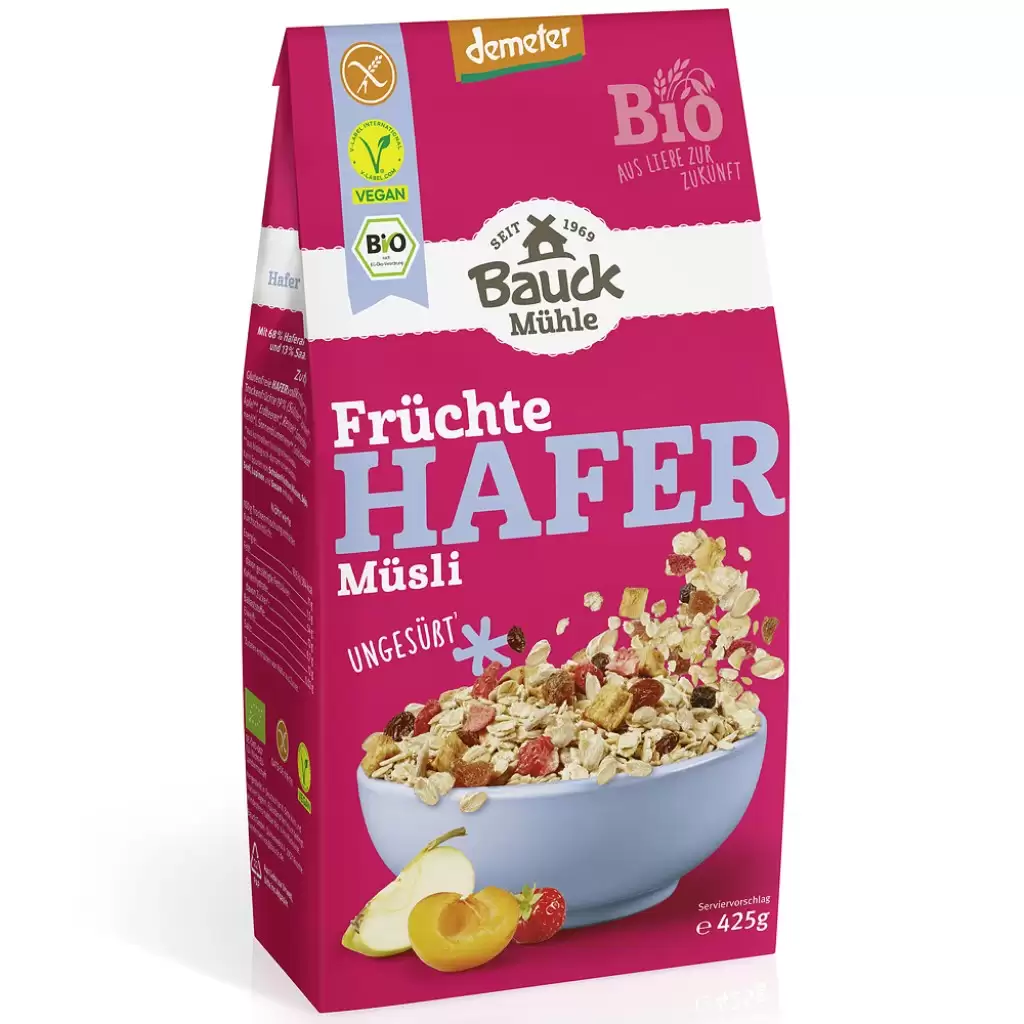 Cereale - Musli cu ovaz si fructe fara gluten, eco 425g