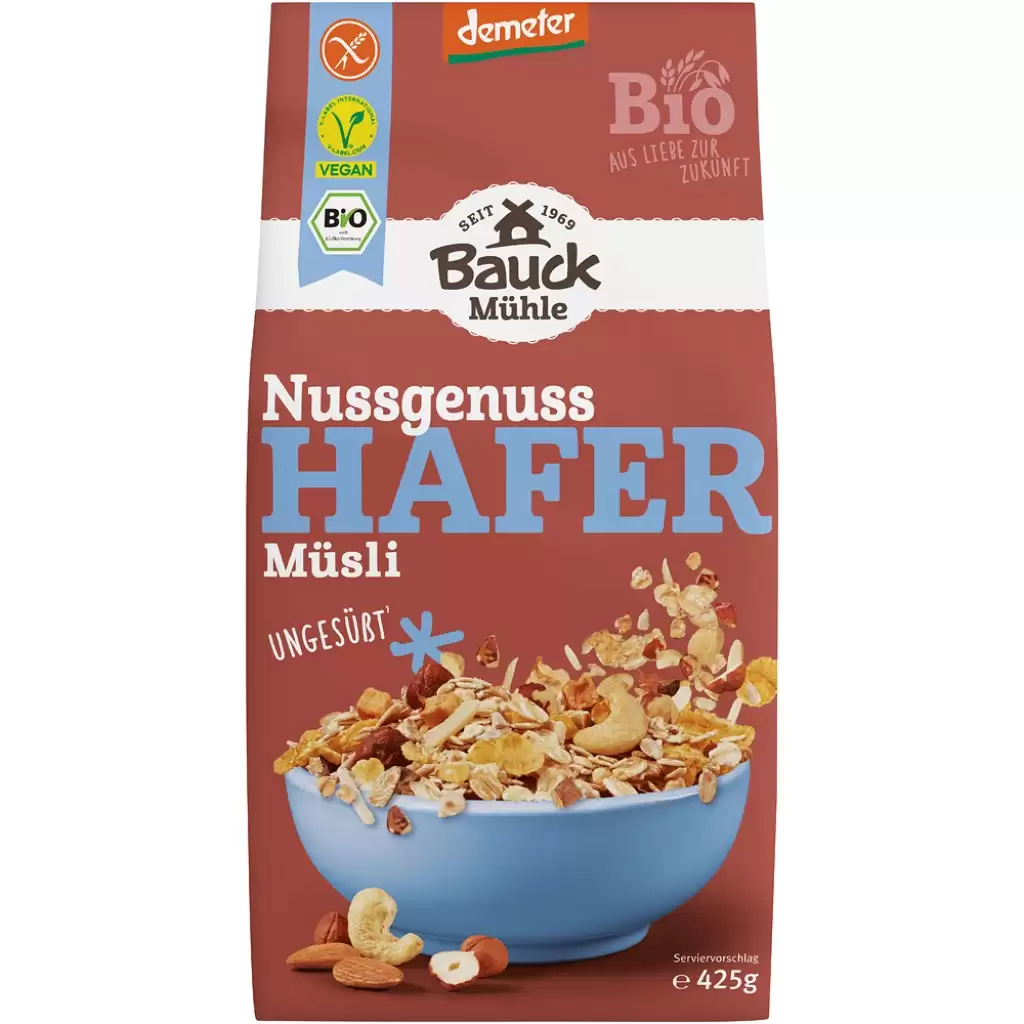 Cereale - Musli de ovaz cu mix de nuci fara gluten, eco 425g