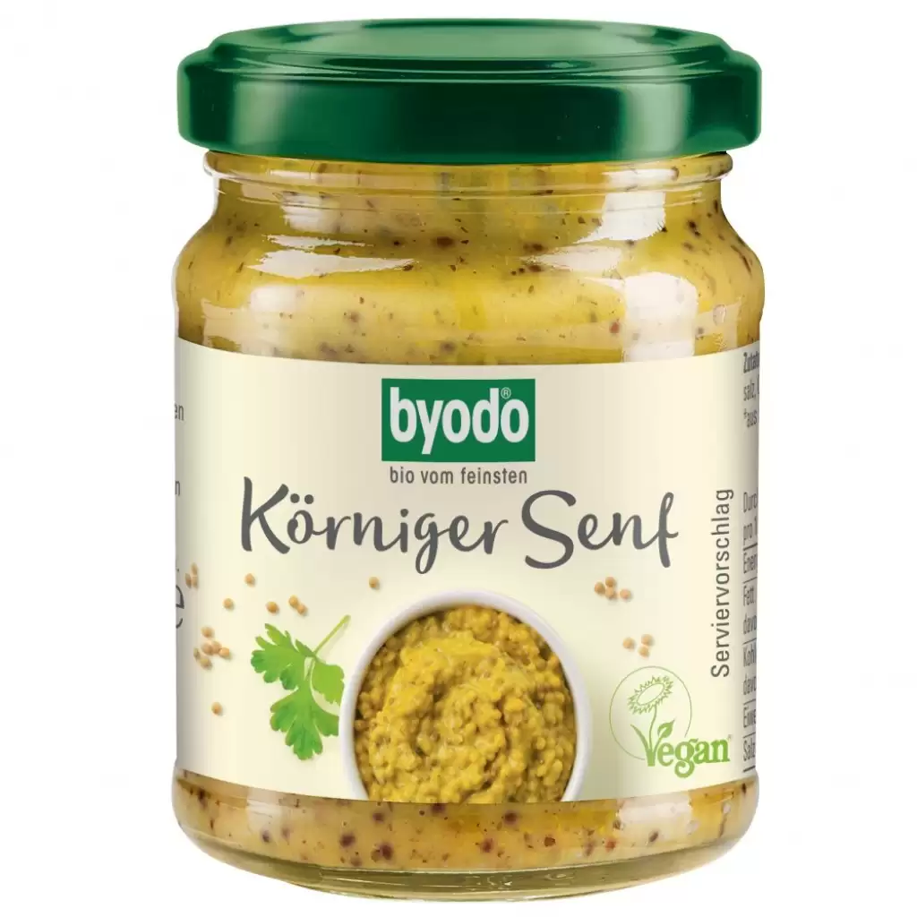 Sosuri - Mustar mediu cu boabe de mustar fara gluten, eco 125ml