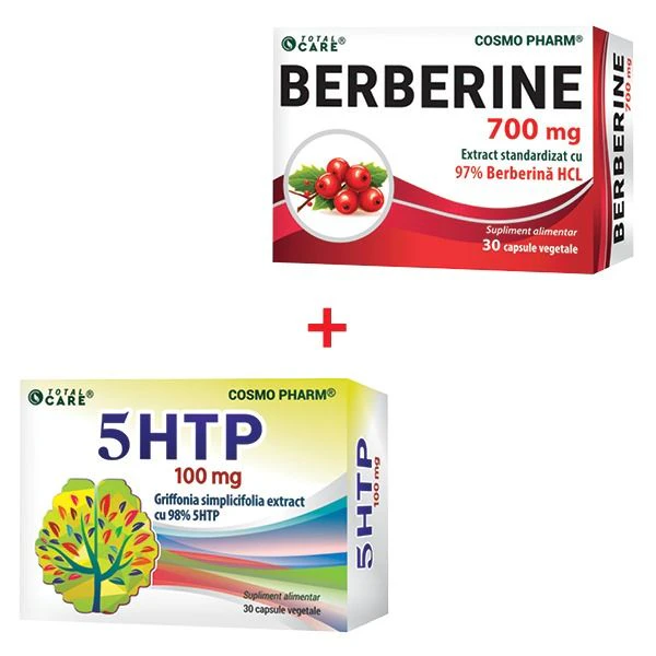 Pachet Control Apetit - Berberina 700 mg + 5 HTP 100 mg