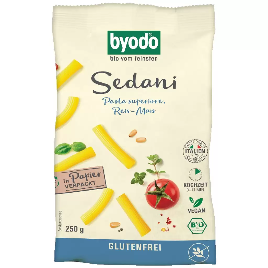Fara Gluten - Paste bio sedani din porumb si orez fara gluten, eco 250g