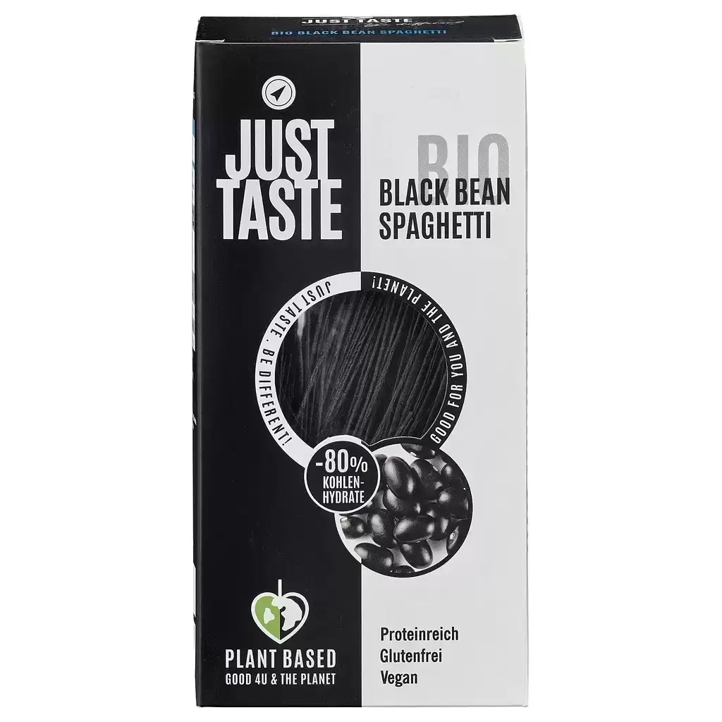 Fara Gluten - Paste proteice spaghete din fasole neagra fara gluten, eco 250g