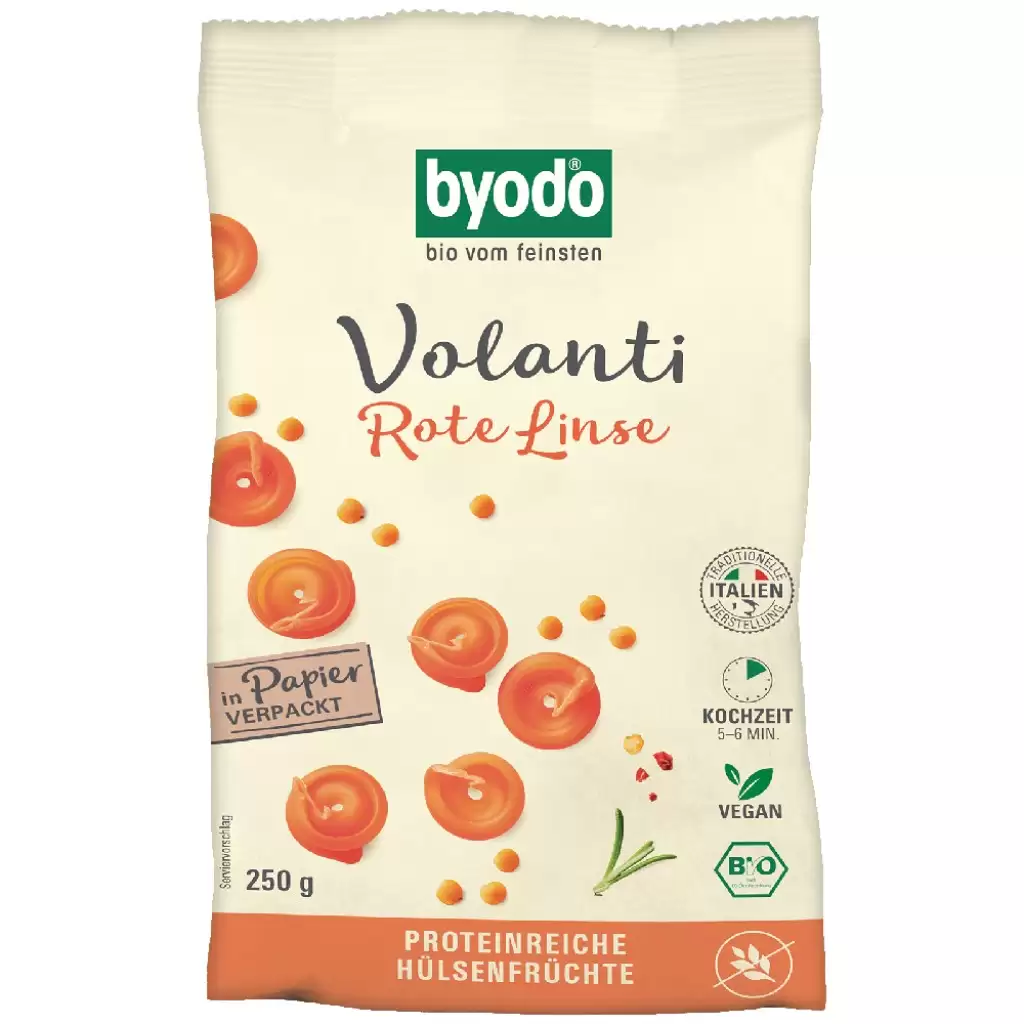 Fara Gluten - Paste volanti din linte rosie fara gluten, eco 250g