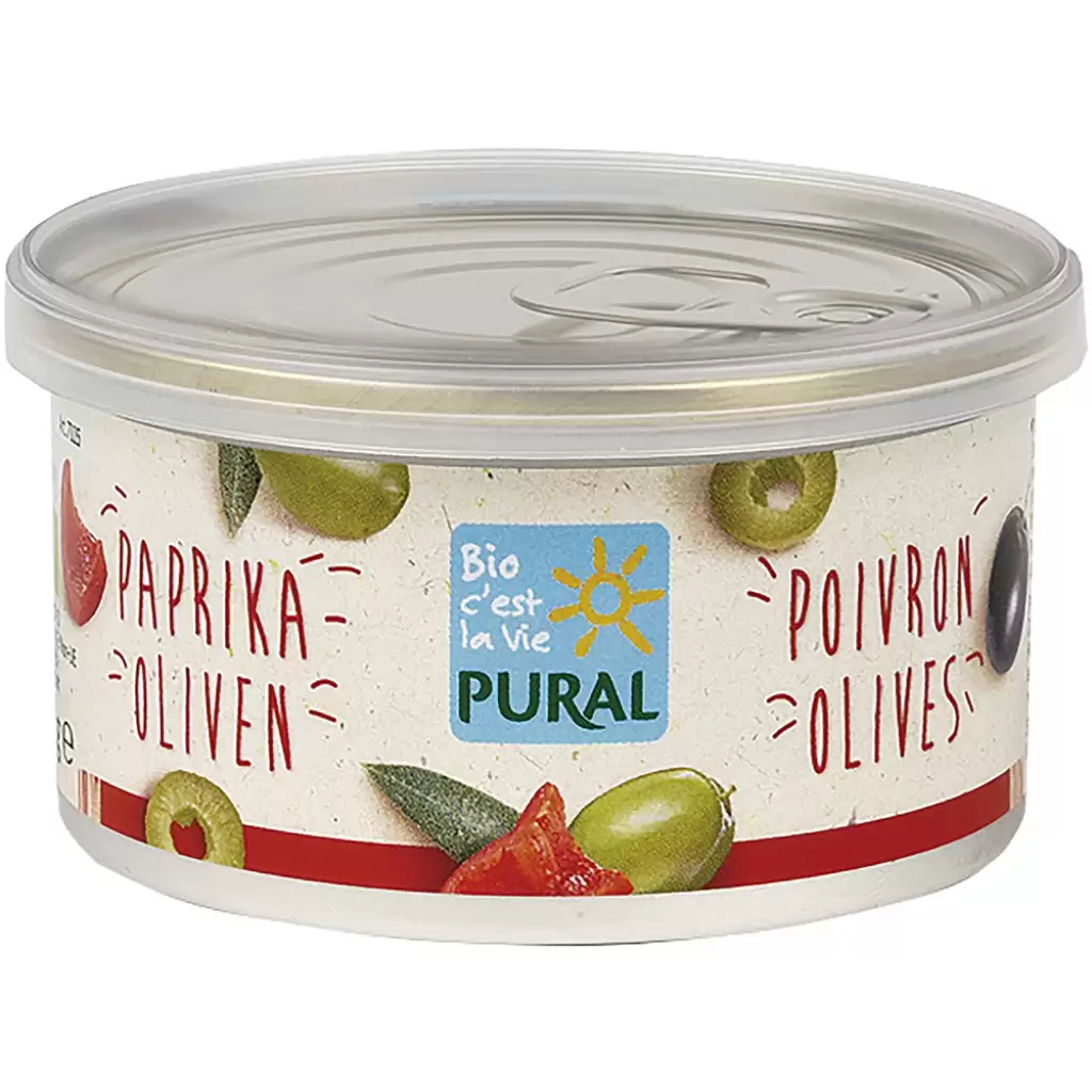 Pateu si creme vegetale - Pate vegetal cu ardei si masline vegan, eco 125g