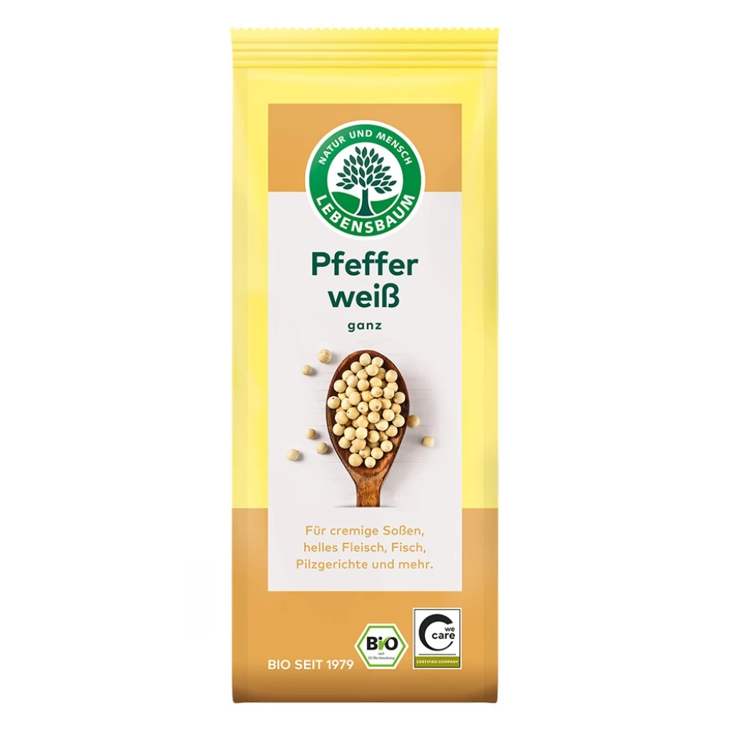 Condimente - Piper alb boabe, eco 50g