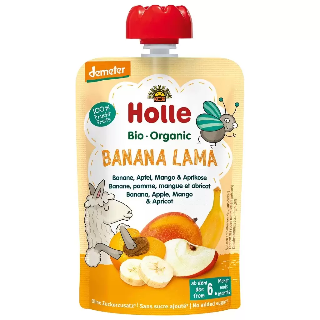 Piure bebelusi - Piure de banane mere mango si caise pentru copii 6luni fara gluten, eco 100g