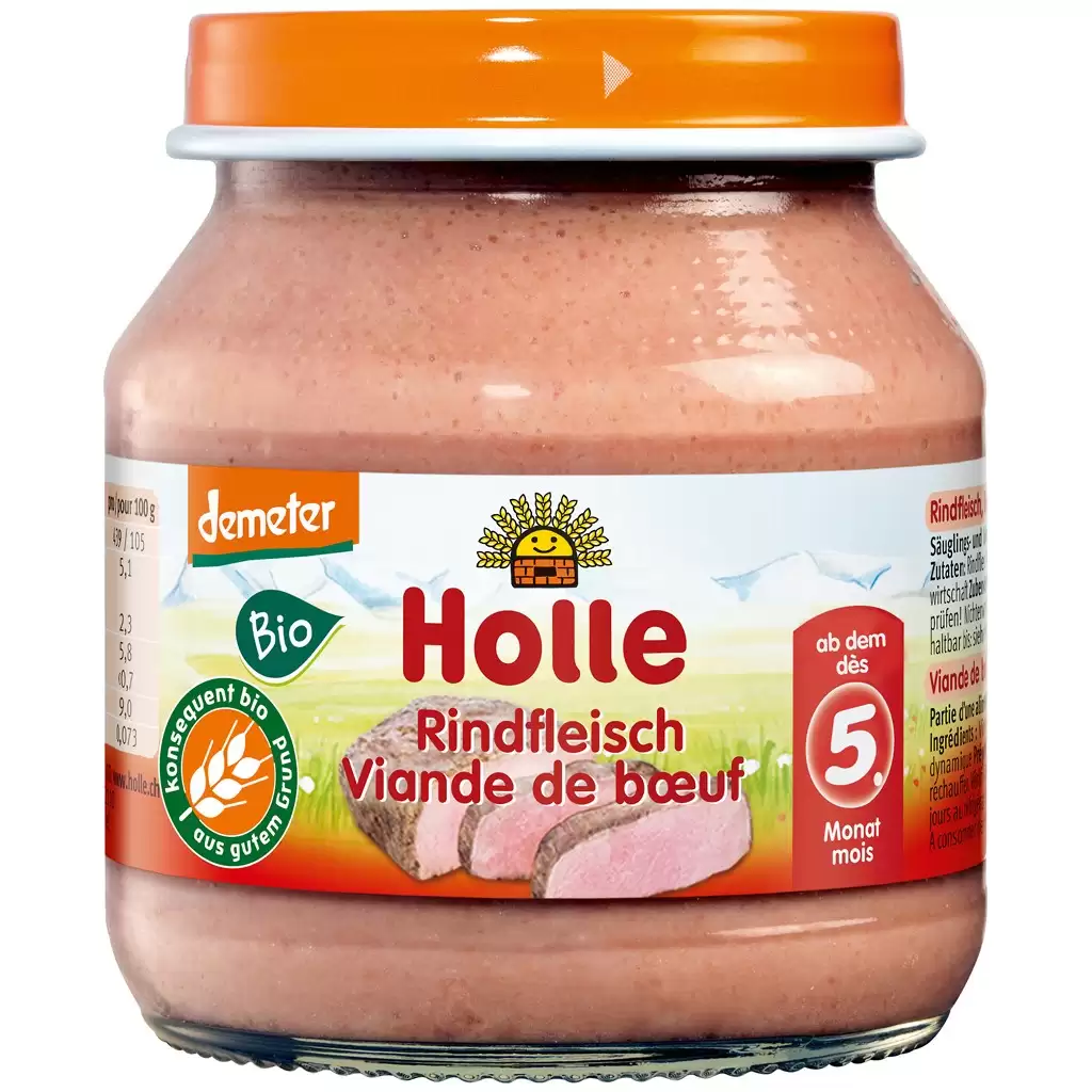 Piure bebelusi - Piure de carne de vita pentru copii 5 luni fara gluten, eco 125g