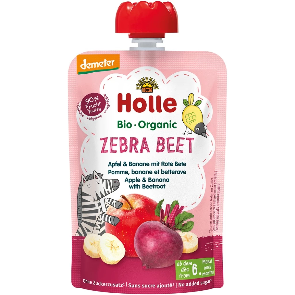Piure bebelusi - Piure de mere banane si sfecla rosie pentru copii fara gluten 6luni, eco 100g