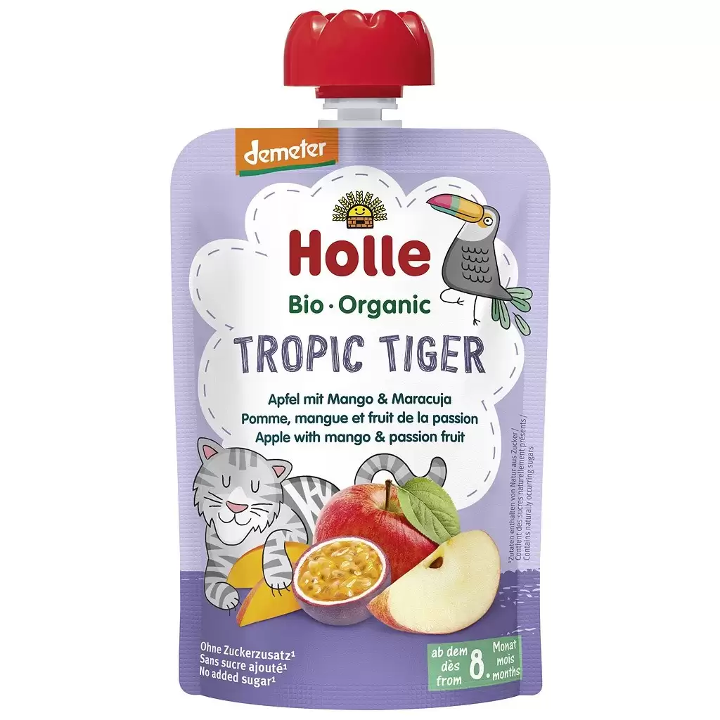 Piure bebelusi - Piure de mere cu mango si fructul pasiunii pentru copii 8 luni, eco 100g