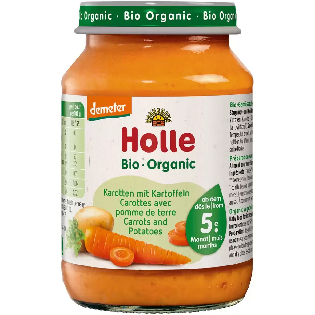Piure bebelusi - Piure de morcov cu cartofi pentru copii fara gluten 5 luni, eco 190g
