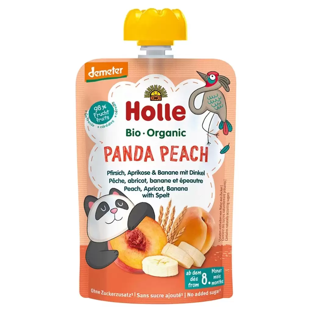 Piure bebelusi - Piure de  piersici caise si banane cu spelta pentru copii  8 luni, eco 100g