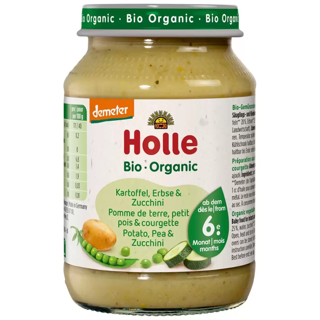 Piure bebelusi - Piure din cartofi mazare si dovlecei pentru copii fara gluten 6 luni, eco 190g