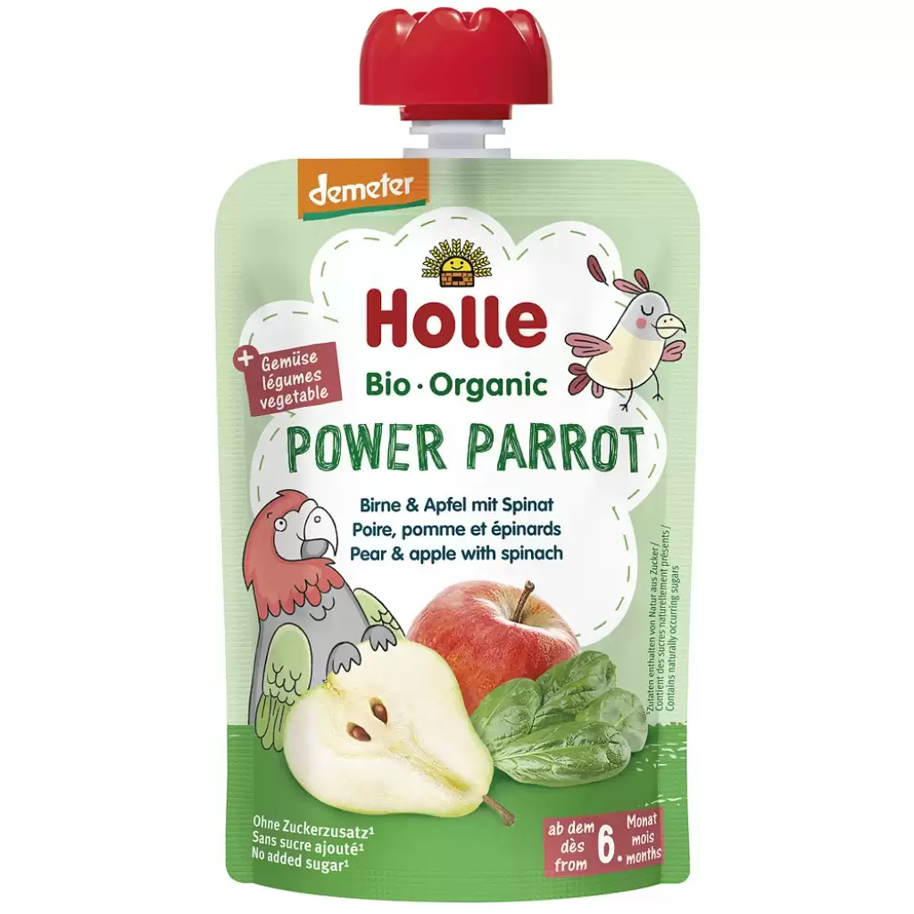 Piure bebelusi - Piure din pere si mere cu spanac pentru copii fara gluten 6 luni, eco 100g