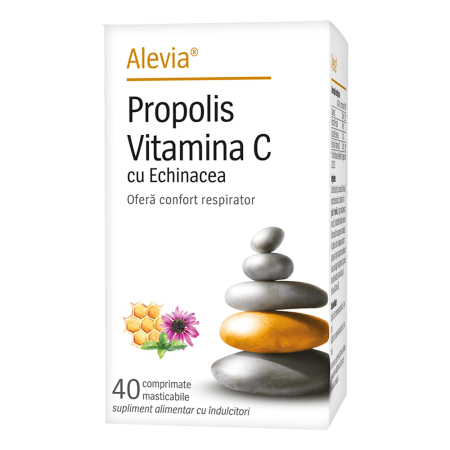 Suplimente - Propolis Vitamina C cu Echinacea și stevie 40 comprimate masticabile