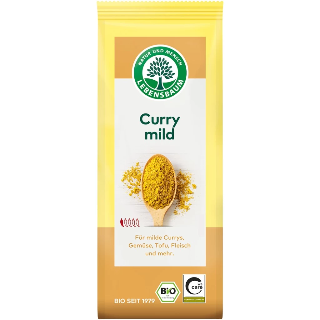 Condimente - Pudra de curry usor picanta, eco 50g