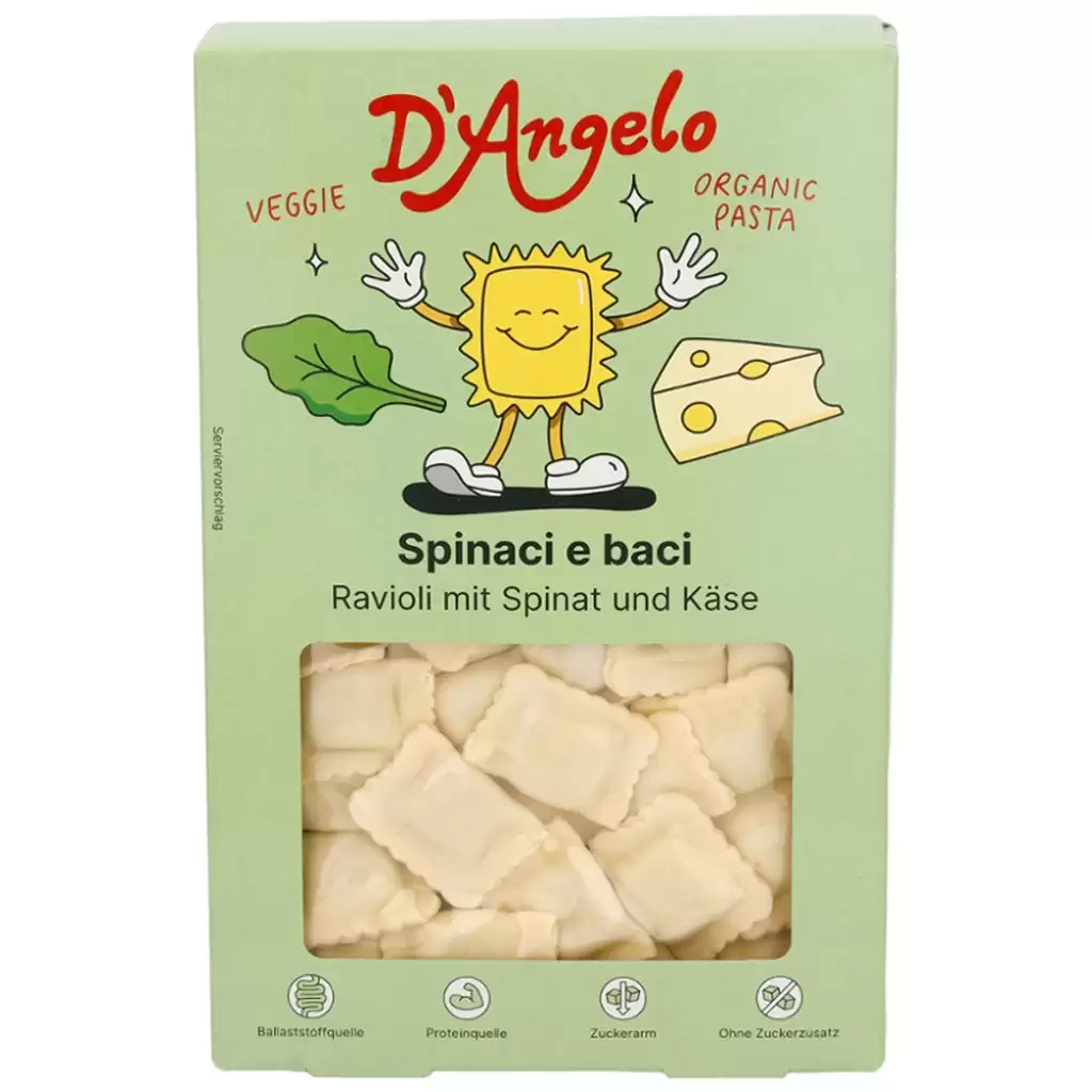 Paste fainoase - Ravioli cu umplutura de branza si spanac, eco 250g