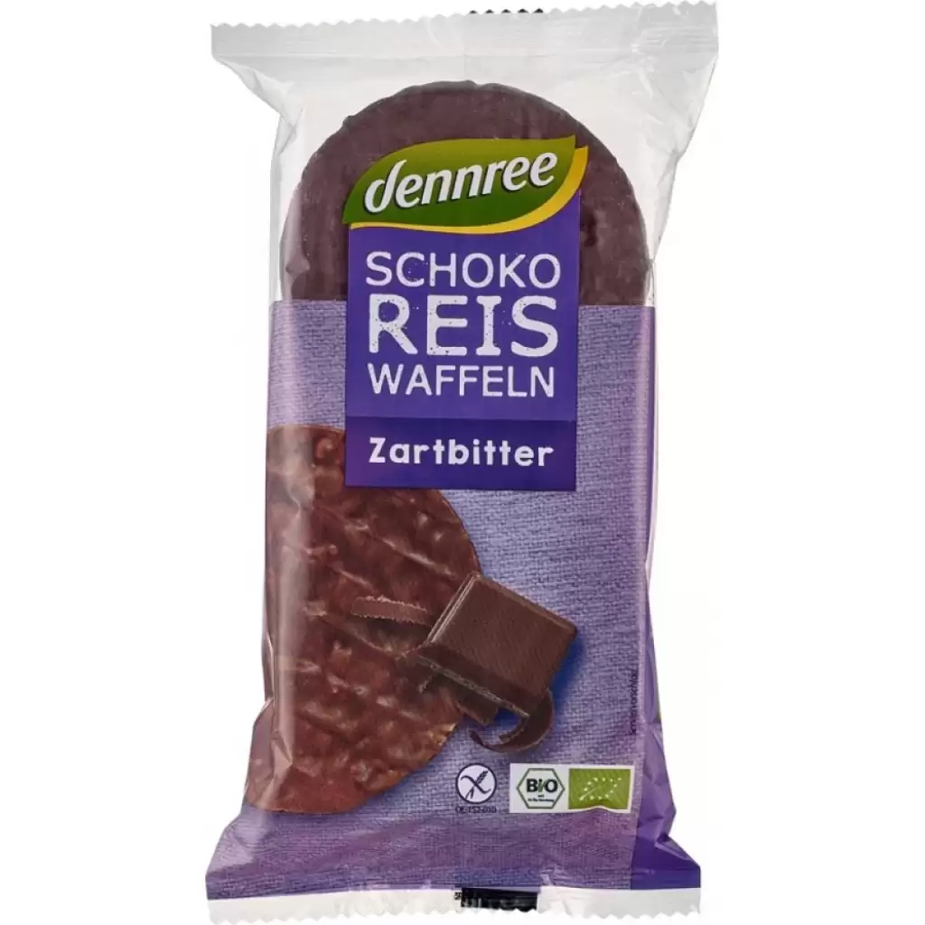 Cereale - Rondele din orez expandat cu ciocolata amaruie fara gluten, eco 100g