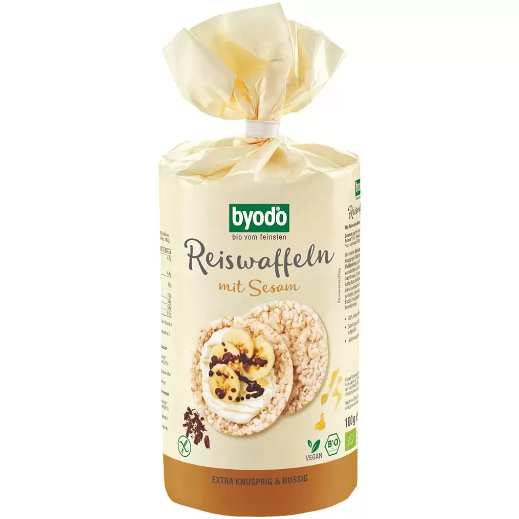 Cereale - Rondele din orez expandat si susan fara gluten, eco 100g