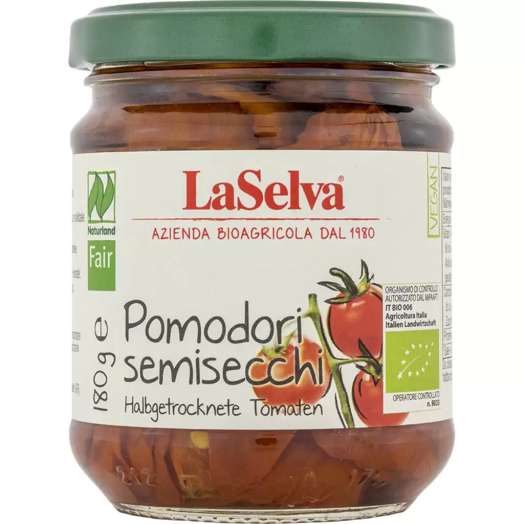 Leguminoase - Rosii semiuscate in ulei de masline extravirgin, eco 180g