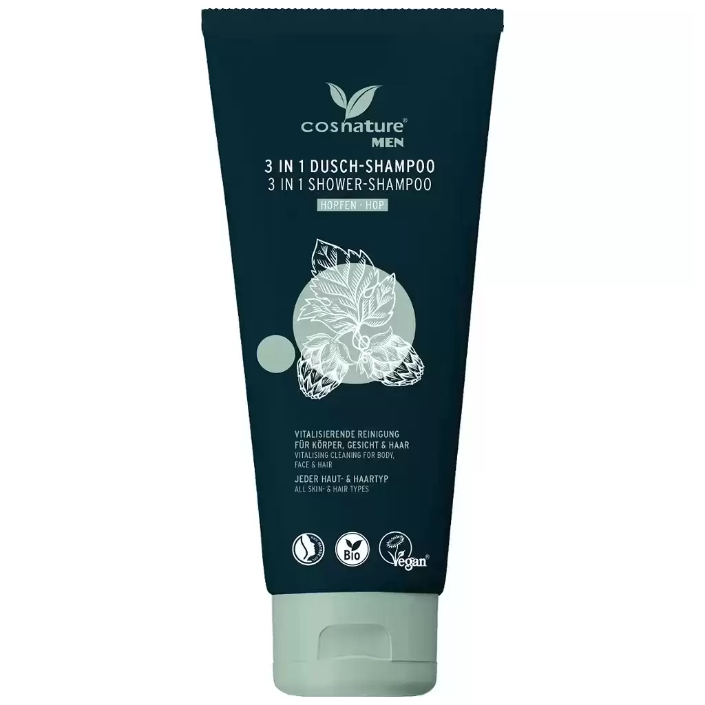 Cosmetice barbati - Sampon si gel de dus 3 in 1 cu hamei bio pentru barbati 200ml