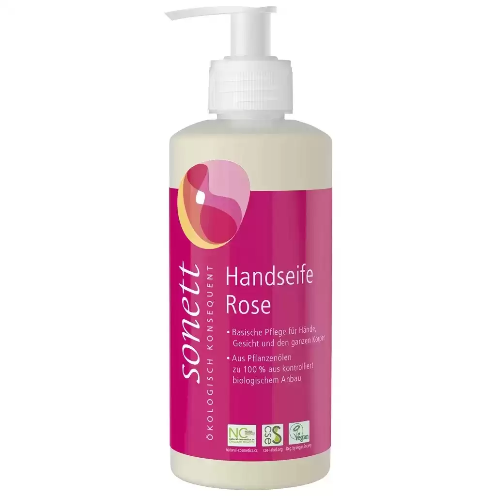 Sapun - Sapun lichid cu trandafir bio pentru maini si corp 300ml