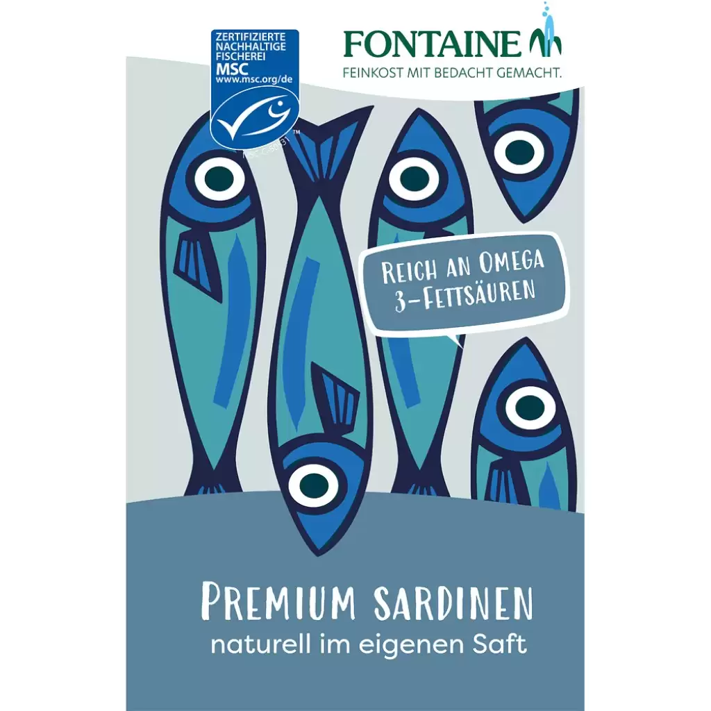 Conserve peste - Sardine premium naturale in suc propriu 120g