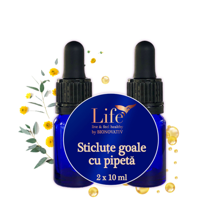 Preparare cosmetice - SET STICLUȚE GOALE CU PIPETĂ - 2x10 ml