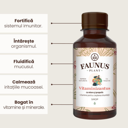 Sirop Vitaminizantus cu Miere si Propolis 200ml [5]