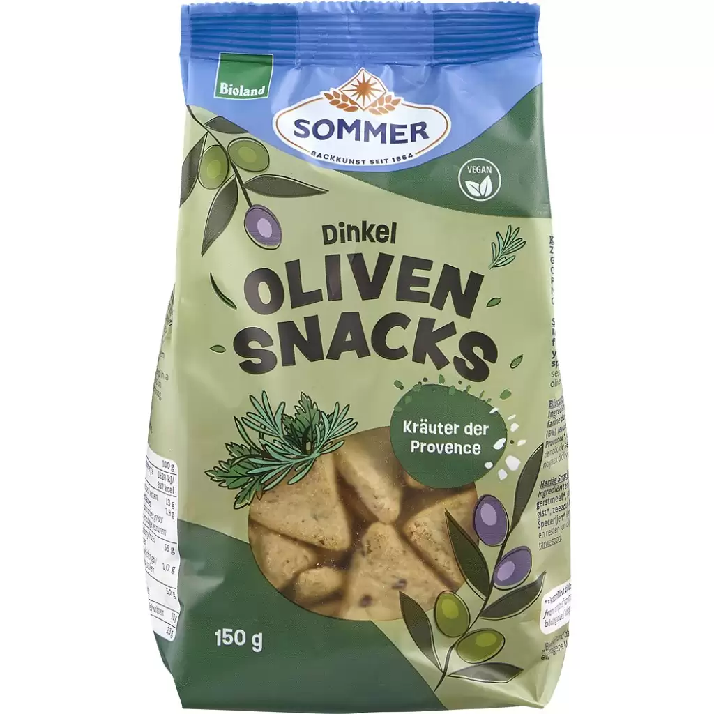 Biscuiti si napolitane - Snack vegan din spelta cu masline si ierburi de provence, eco 150g