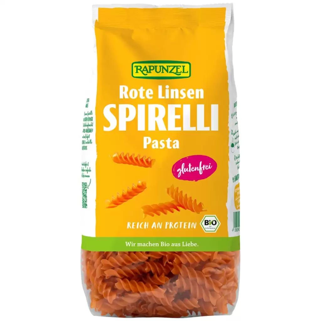 Fara Gluten - Spirelli din linte rosie fara gluten, eco 300g