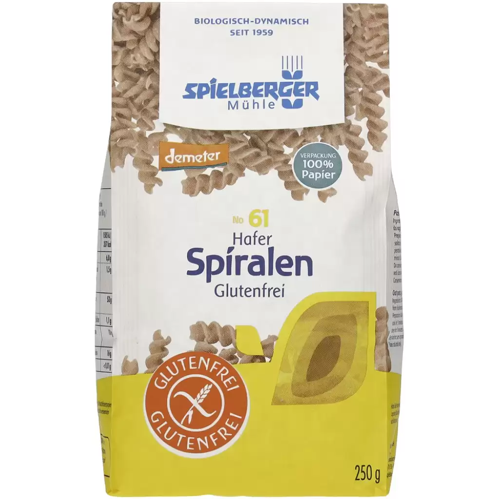 Paste fainoase - Spirelli din ovaz fara gluten, eco 250g