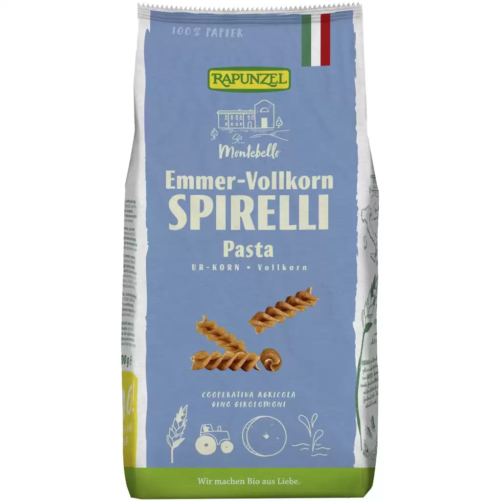 Paste fainoase - Spirelli emmer integrale, eco 500g