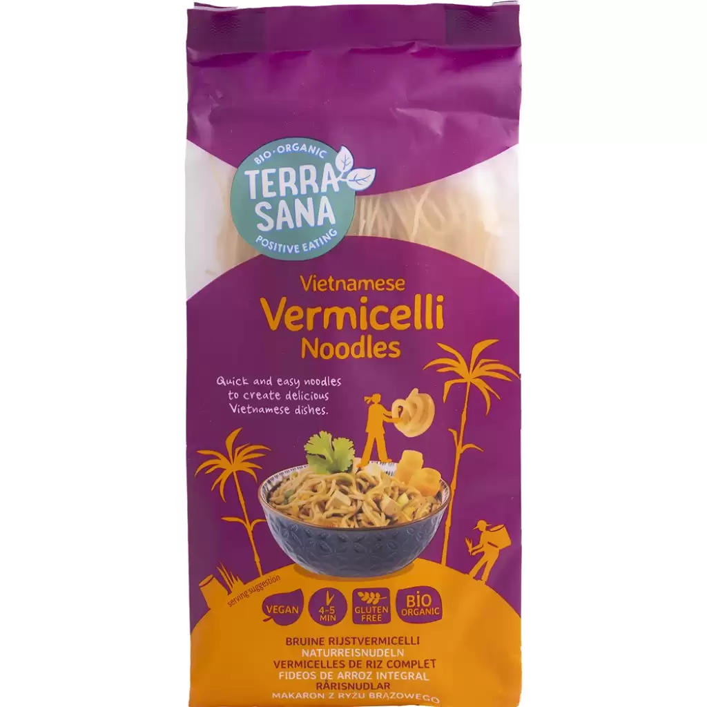 Mancare asiatica - Taitei din orez vermicelli Vietnamezi fara gluten, eco 250g