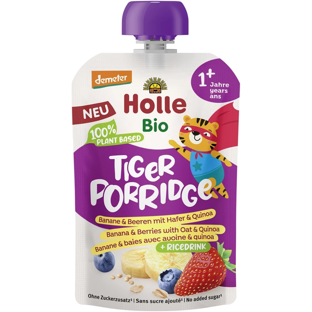 Piure bebelusi - Terci cu banane fructe de padure ovaz si quinoa pentru copii 1 an, eco 110g