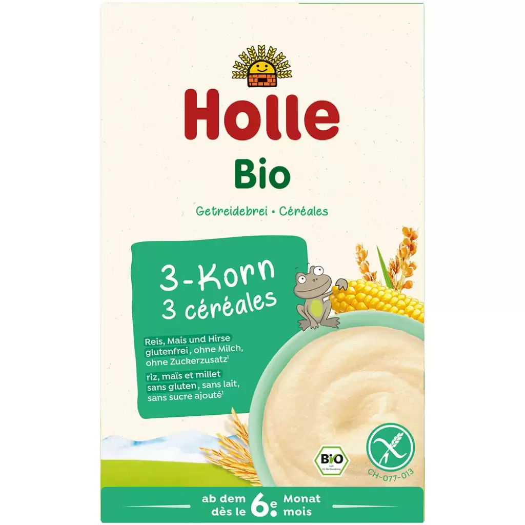 Cereale bio bebe - Terci din 3 cereale fara gluten  pentru copii 6 luni, eco 250g