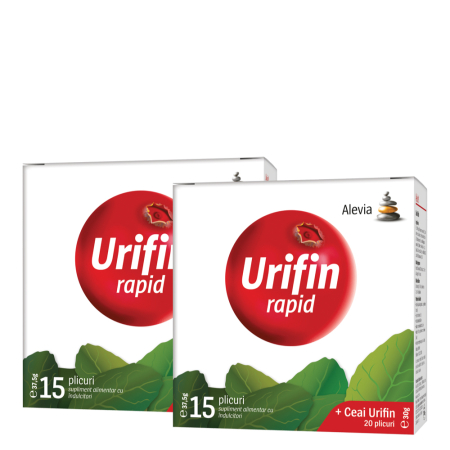 Suplimente - Urifin Rapid Solubil 15 plicuri + Ceai Urifin 20 plicuri Pachet x 2