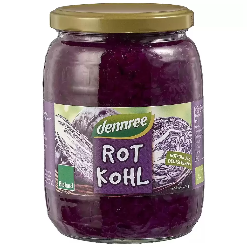 Leguminoase - Varza rosie la borcan, eco 680g