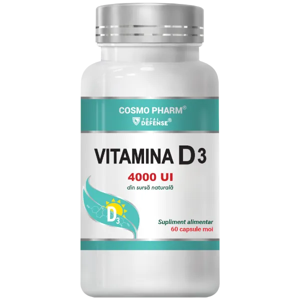 Minerale - Vitamina D3 4000 UI, 60 capsule Cosmo Pharm® 60 capsule