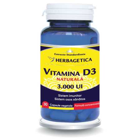 Suplimente - Vitamina D3 Naturala 3000 Ui 30 capsule