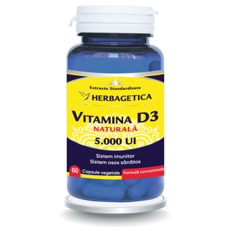 Suplimente - Vitamina D3 Naturala 5000 Ui 60 capsule