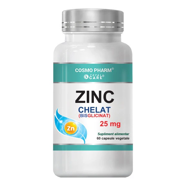 Minerale - Zinc Bisglicinat (chelat) 25 mg biodisponibilitate ridicata