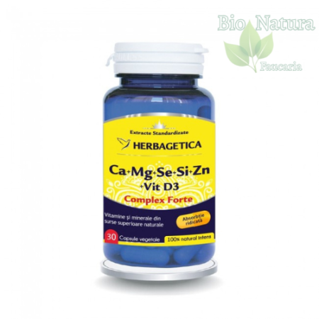 SUPLIMENTE ALIMENTARE - Ca+Mg+Se+Si+Zn cu Vit D3 COMPLEX FORTE