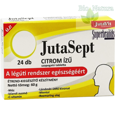 SUPLIMENTE ALIMENTARE - JUTASEPT COMPRIMATE DE SUPT CU GUST DE LĂMÂIE