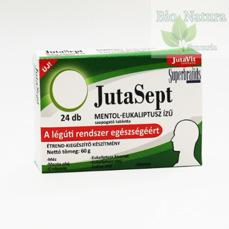 SUPLIMENTE ALIMENTARE - JUTASEPT COMPRIMATE DE SUPT CU MENTOL ŞI EUCALIPT