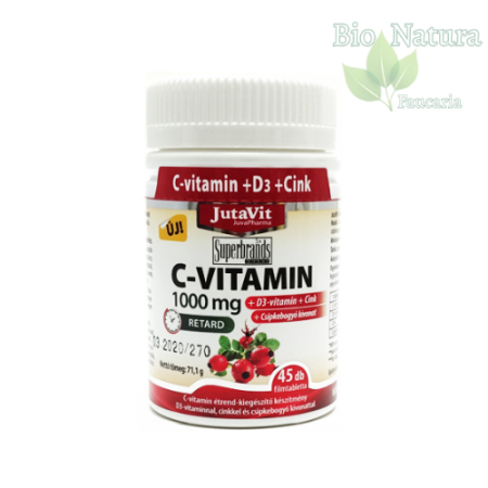 SUPLIMENTE ALIMENTARE - VITAMINA C 1000 mg RETARD CU EXTRACT DE MĂCEŞE D3 ZINC