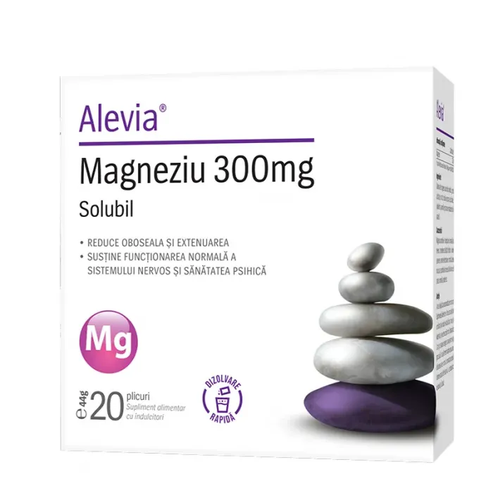 Magneziu 300 mg solubil, Alevia, 20 plicuri [1]