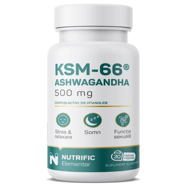 Produse Naturiste - Ashwagandha KSM 500mg, 30 capsule, Nutrific