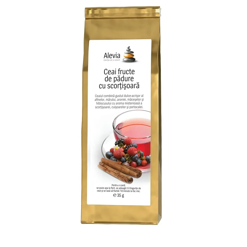 Ceaiuri - Ceai fructe de padure cu scortisoara, 35g, Alevia