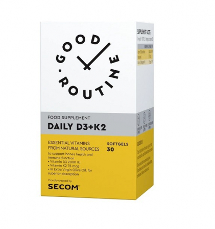 Produse Naturiste - DAILY D3+K2  30cps moi SECOM