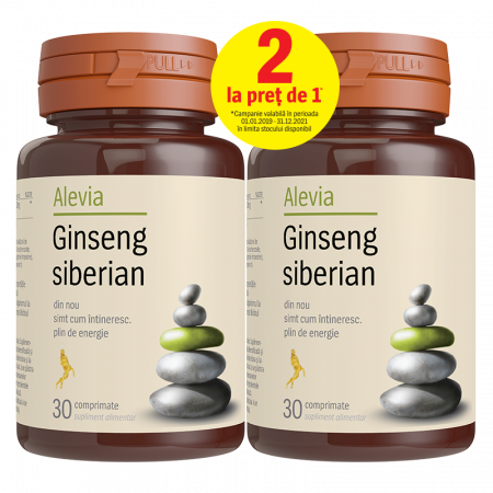Produse Naturiste - Pachet Ginseng Siberian, 30 comprimate, Alevia (1+1)